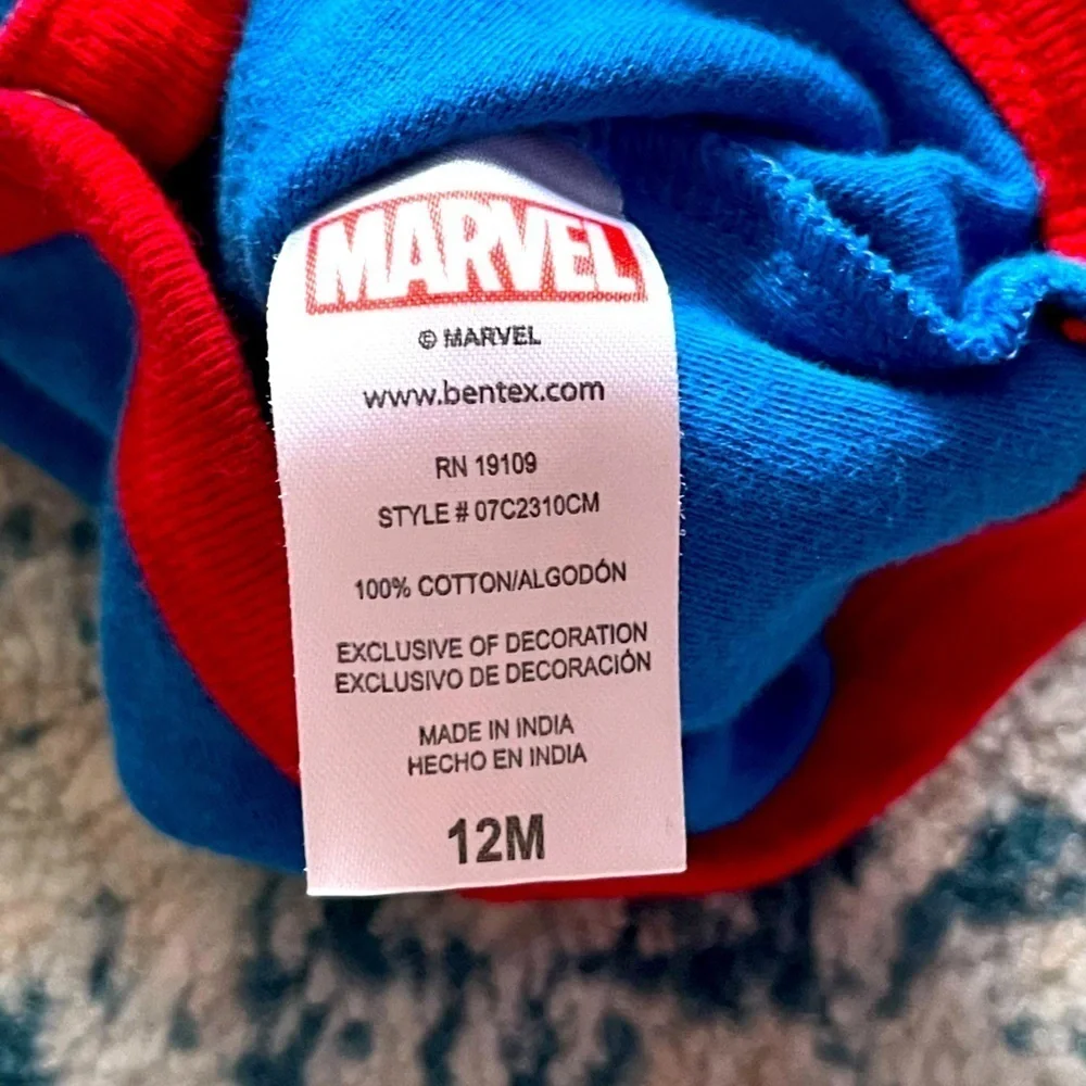 Marvel Avengers Captain America Cosplay Baby Bodysuit Size 12 months‎